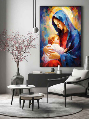 Radiant Madonna Embrace