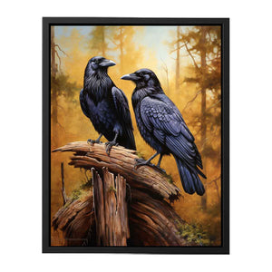 Two ravens forest canvas art canvas art for office decor.