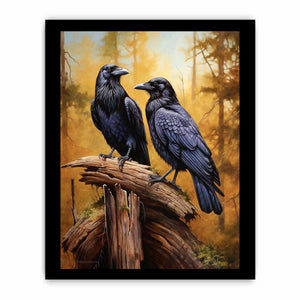 Two ravens forest canvas art canvas art for office decor.