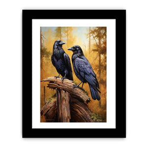 Two ravens forest canvas art canvas art for office decor.