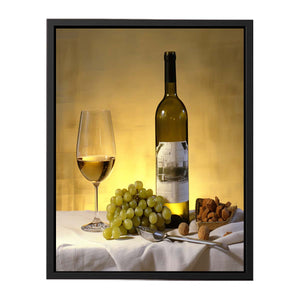 White Wine Still Life Painting canvas Print