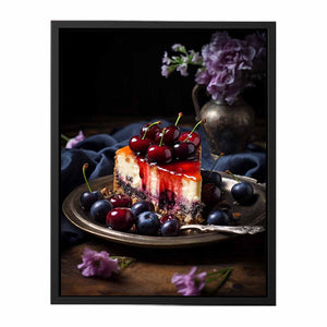 Summer Fruit Cheesecake canvas Print