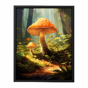 Mushroom Painting In Jungle canvas Print
