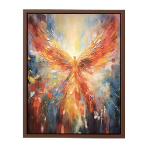 Fiery abstract angel wings canvas art for bold living room statement decor.