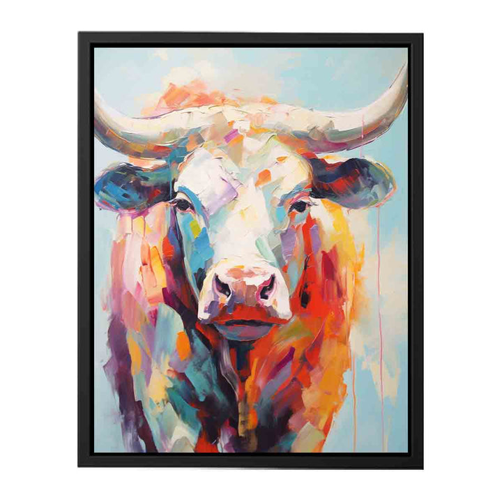 Modern Bull Framed Art  canvas Print