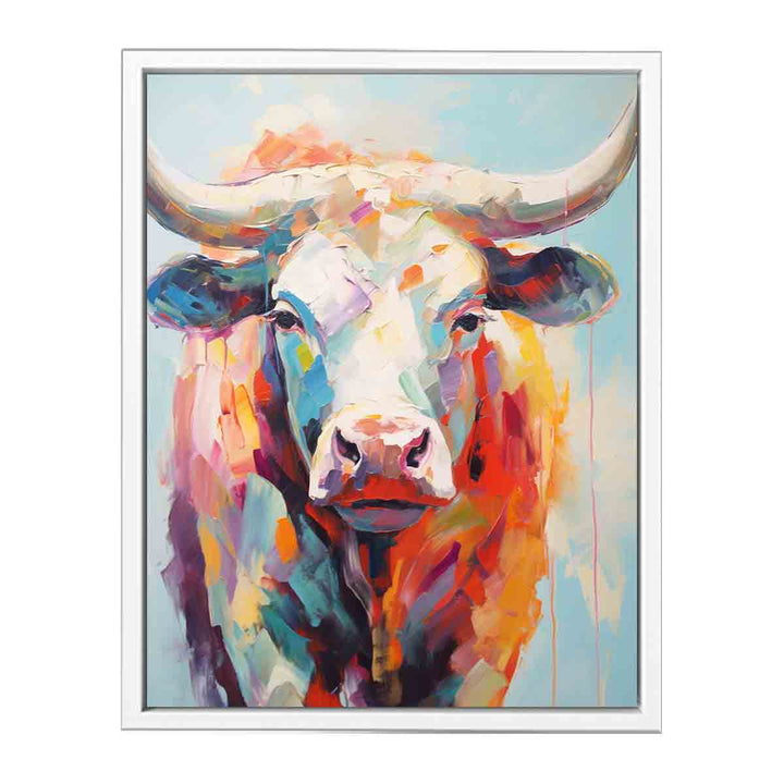 Modern Bull Framed Art  Painting