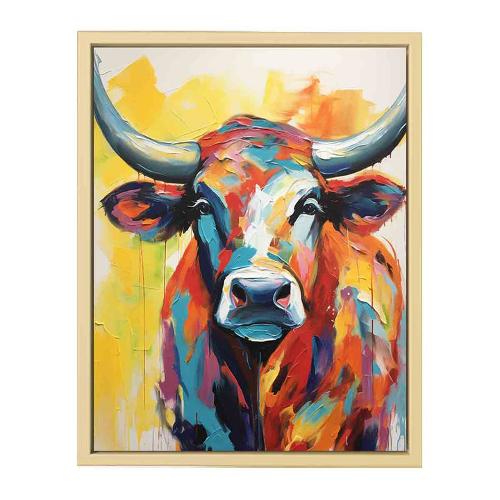 Modern Bull Painting framed Print