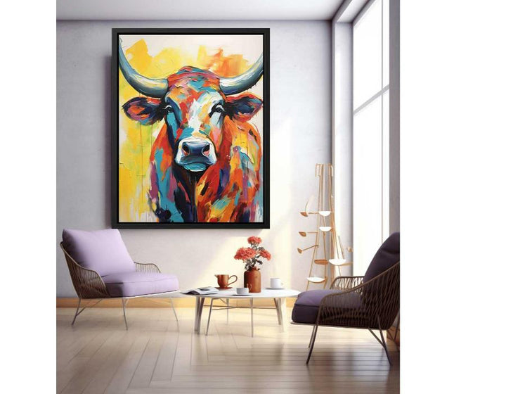 Modern Bull Painting Art Print