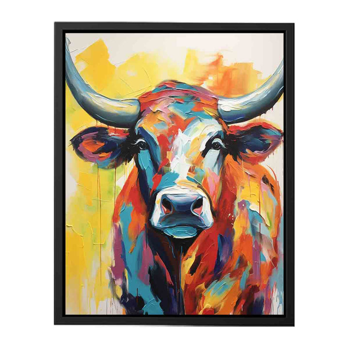 Modern Bull Painting  canvas Print