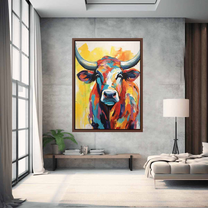Modern Bull Painting Art Print
