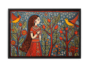 Madhubani Brids Painting canvas Print
