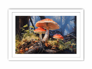 Forest Glow woodland watercolor canvas art for living room or reading nook decor.