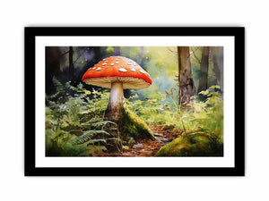 Woodland Solitude woodland watercolor canvas art for quiet bedroom or reading nook decor.