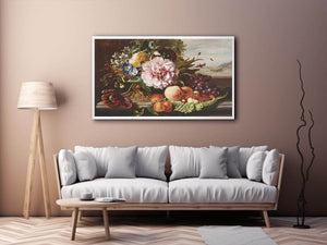 A Still Life With Flowers And Fruit by HELEN AUGUSTA HAMBURGER Painting