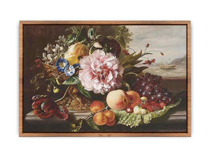 A Still Life With Flowers And Fruit Poster