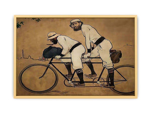 Self Portrait of Casas with Pere Romeu on a Tandem Streched canvas
