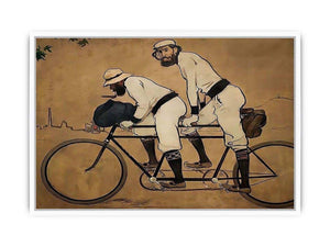 Self Portrait of Casas with Pere Romeu on a Tandem Framed Print