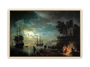 Night A Port in the Moonlight Art Print