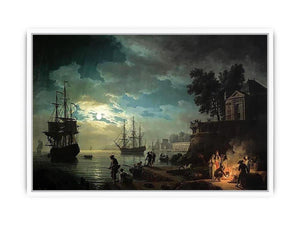 Night A Port in the Moonlight Framed Print