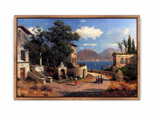 An Italian Village By A Lake Poster