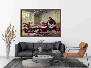 Writing the Declaration of Independence in 1776 by Jean-Leon Gerome Painting