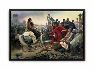 Vercingetorix throws down his arms at the feet of Julius Caesar Canvas Print
