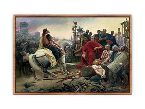Vercingetorix throws down his arms at the feet of Julius Caesar Poster