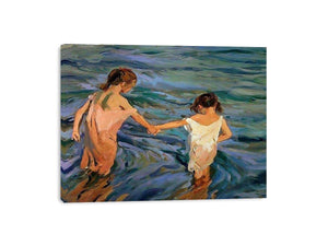 Children in the Sea by Joaquin Sorolla y Bastida Painting