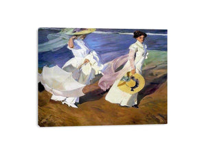 Strolling along the Seashore by Joaquin Sorolla y Bastida Painting