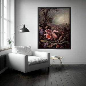 Orchids Passion Flowers And Hummingbird by Martin Johnson Heade Painting
