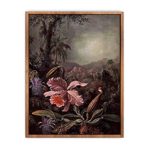 Orchids Passion Flowers And Hummingbird Poster