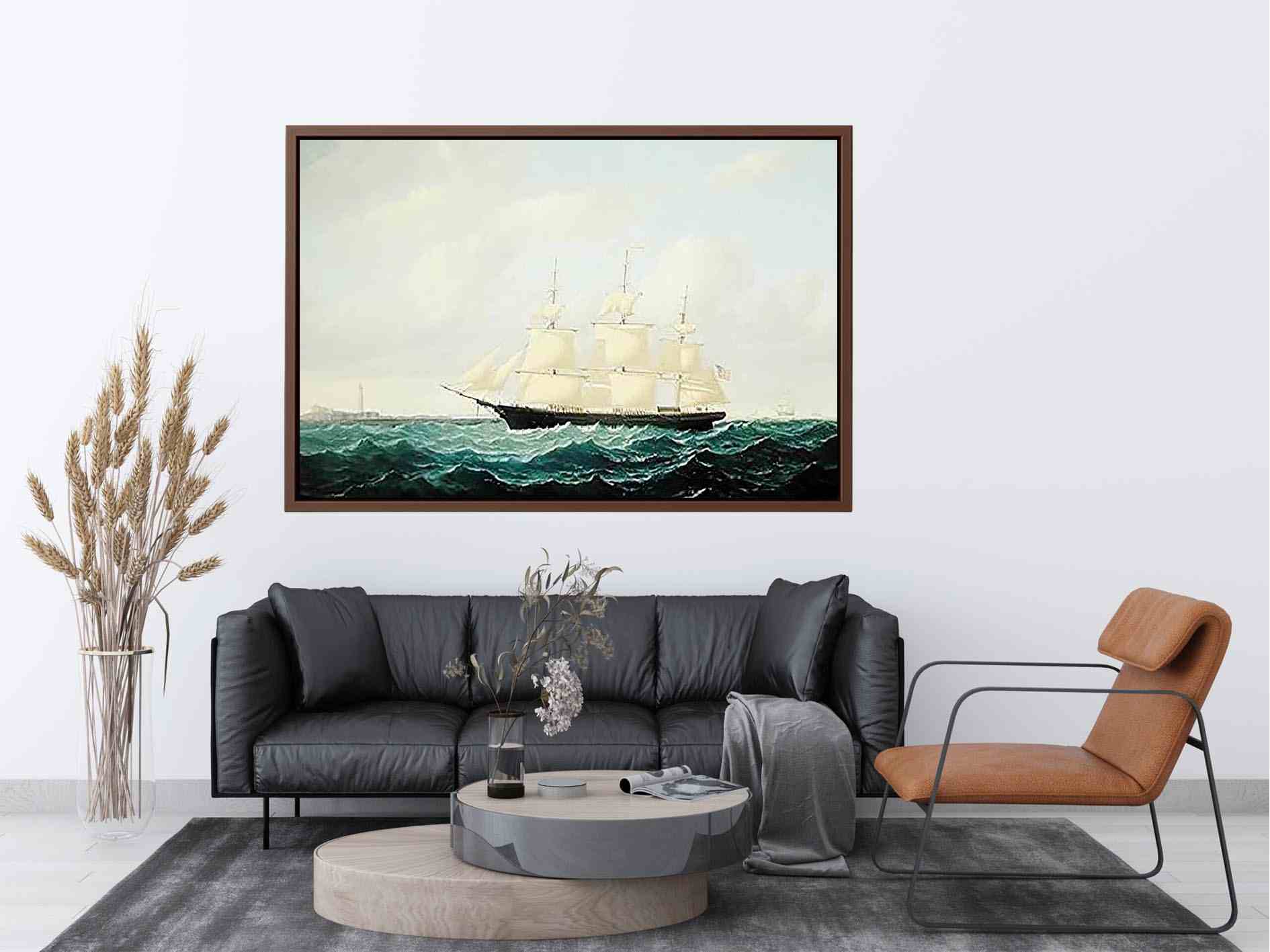 Dashing Wave' clipper ship off Boston Light by William Bradford Painting