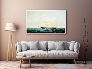 Dashing Wave' clipper ship off Boston Light by William Bradford Painting