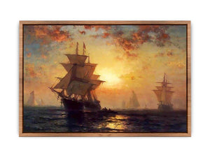 Ships at Night Poster