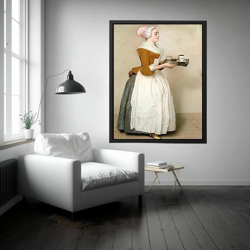 The Chocolate Girl by Jean-Étienne Liotard Painting