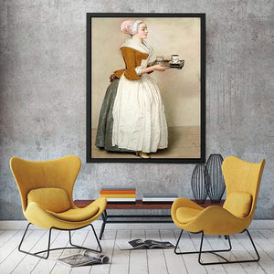 The Chocolate Girl by Jean-Étienne Liotard Painting