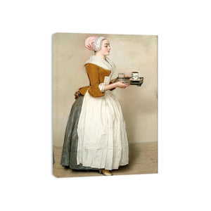 The Chocolate Girl by Jean-Étienne Liotard Painting