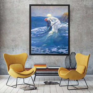The Mermaid by HOWARD PYLE Painting