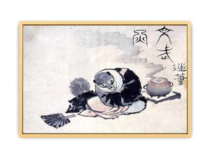 The Tea Kettle Raccoon Streched canvas