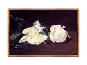 Branch of White Peonies and Secateurs Poster