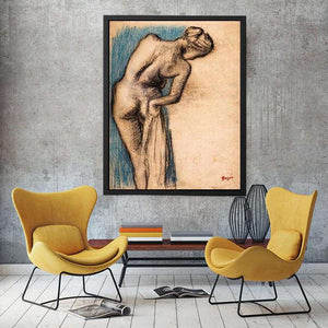 Bathing Nude Blue By Edgar Degas