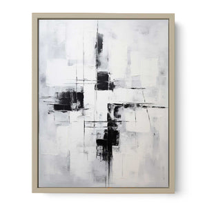 Grey Black Abstract Painting Art Print