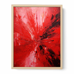 Knife Art Abstract Red Painting Streched canvas