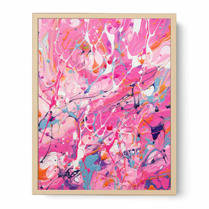 Pink Dripping Color Painting Streched canvas