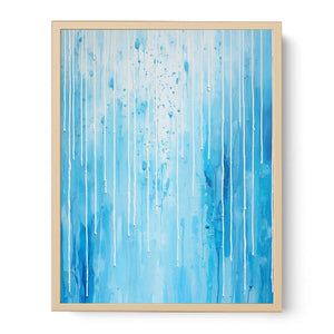 Blue Color Drip Art Streched canvas