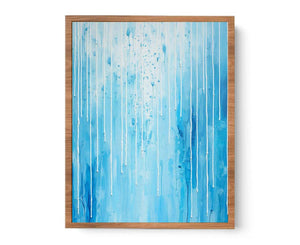 Blue Color Drip Art Poster