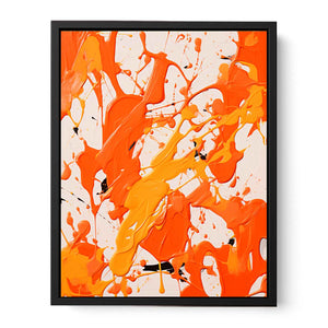 Orange Art Dripping Color Painting Canvas Print