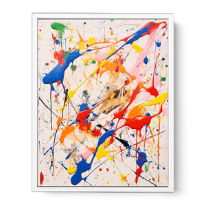 Multicolor Drip Painting Framed Print