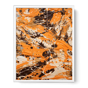 Brown Drip Painting Framed Print