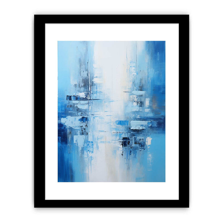 Knife Art Abstract Blue Painting Framed Print